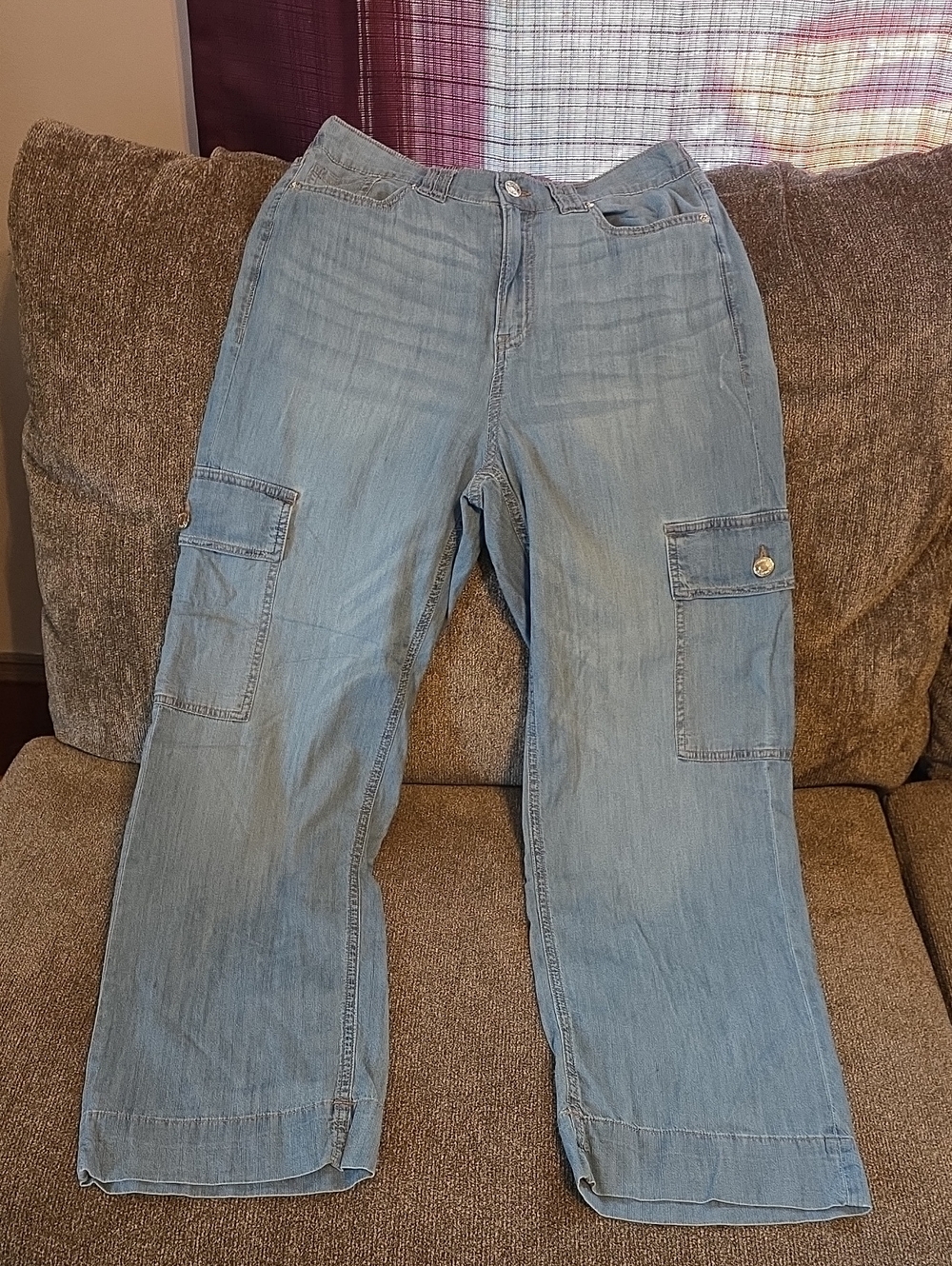 Women’s Light Blue Cargo Jeans